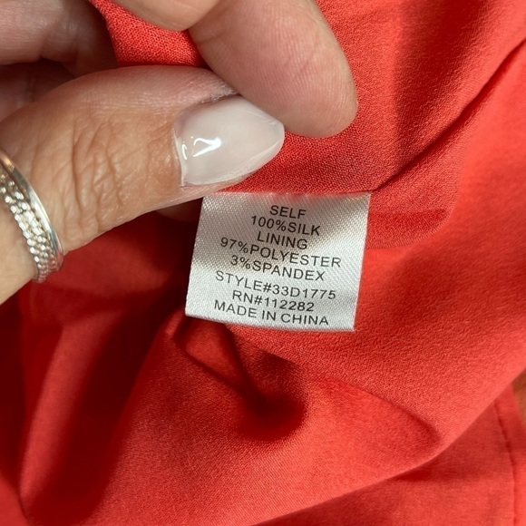 Anthropologie Greylin Silk Sleeveless Mini Dress Waist Tie Orange size Medium - Picture 10 of 10